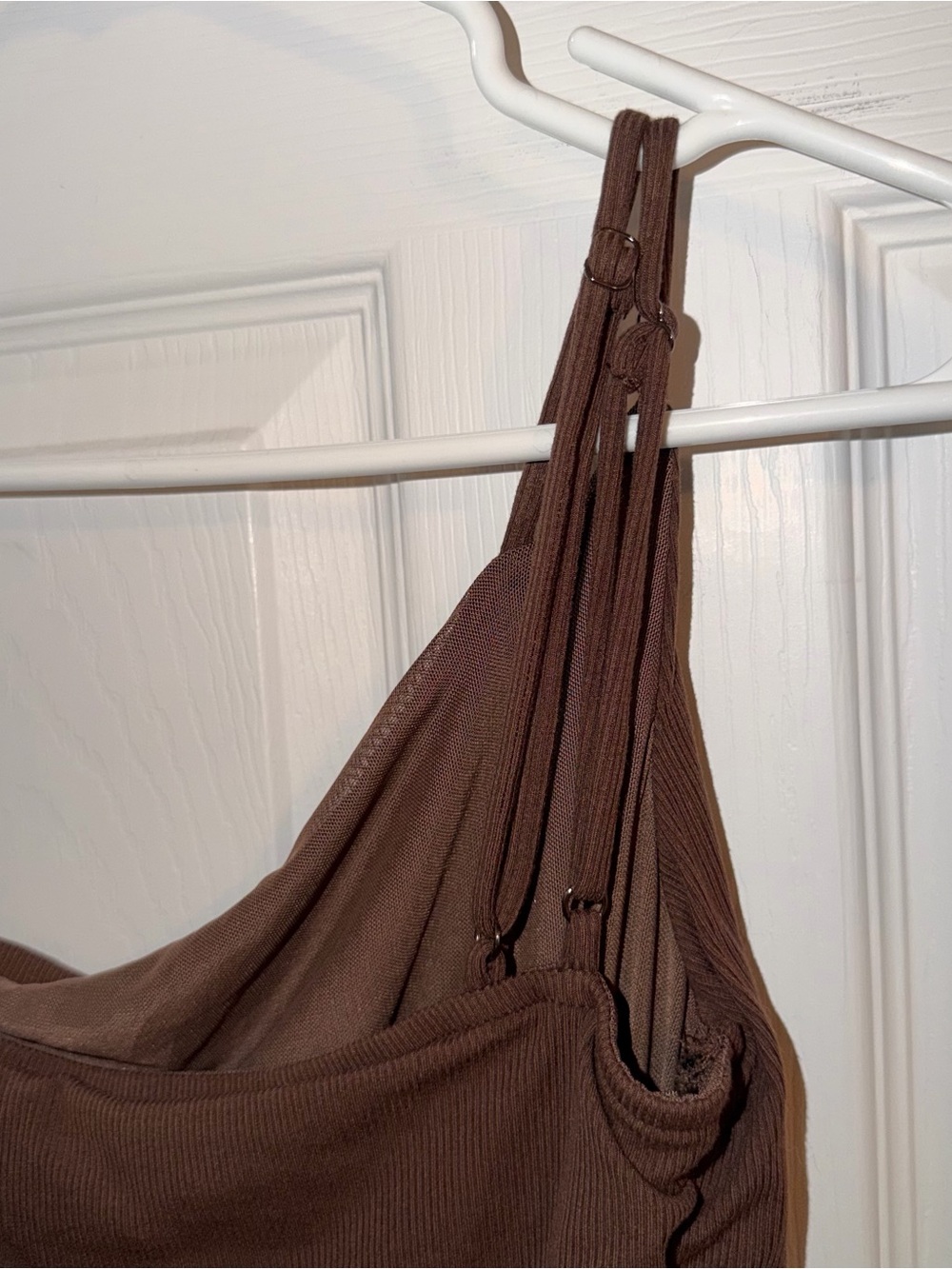 Princess Polly Reece One-Shoulder Ruched Brown Mini Dress - Picture 6 of 8